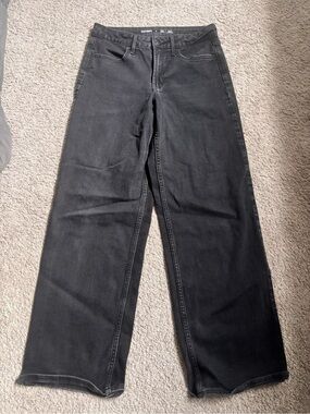 Old Navy Women's Black Relaxed Wide-Leg Jeans